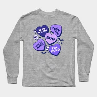 Halloween Candy Hearts Long Sleeve T-Shirt